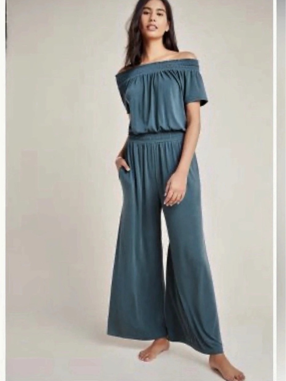 Anthropologie Saturday Sunday Jumpsuit Wide Leg Green